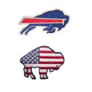 Buffalo Bills logo Iron on patch bundle 2pcs Vintage American flag